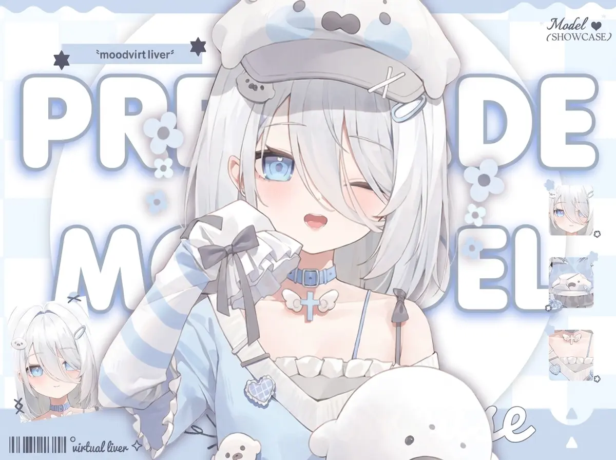 Premade Live2D VTuber Model Baby Seal Girl | VTube Studio Avatar with Expressions