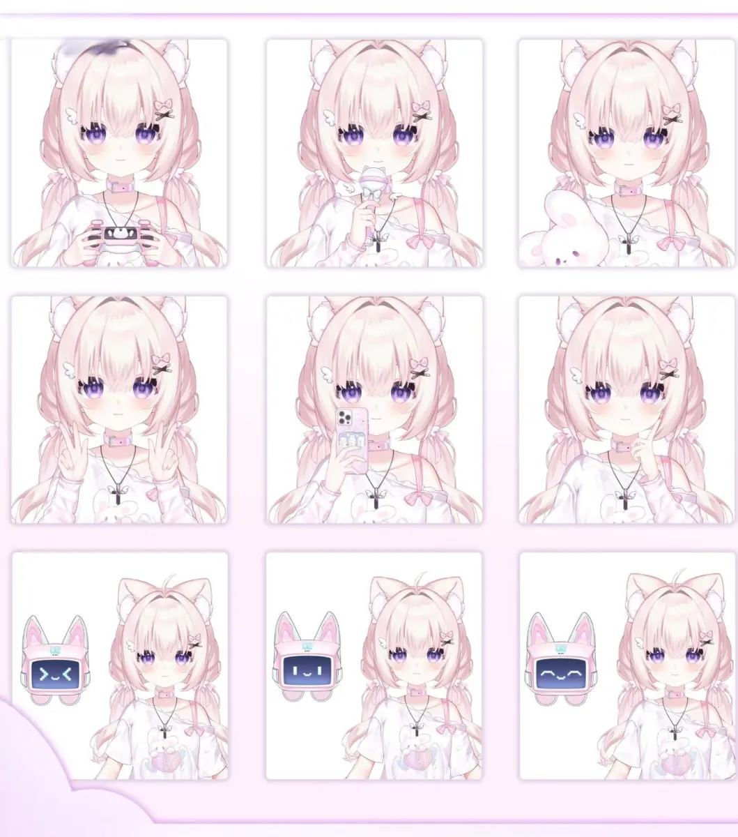 Premade Live2D VTuber Model Otaku Girl | VTube Studio Avatar with Expressions