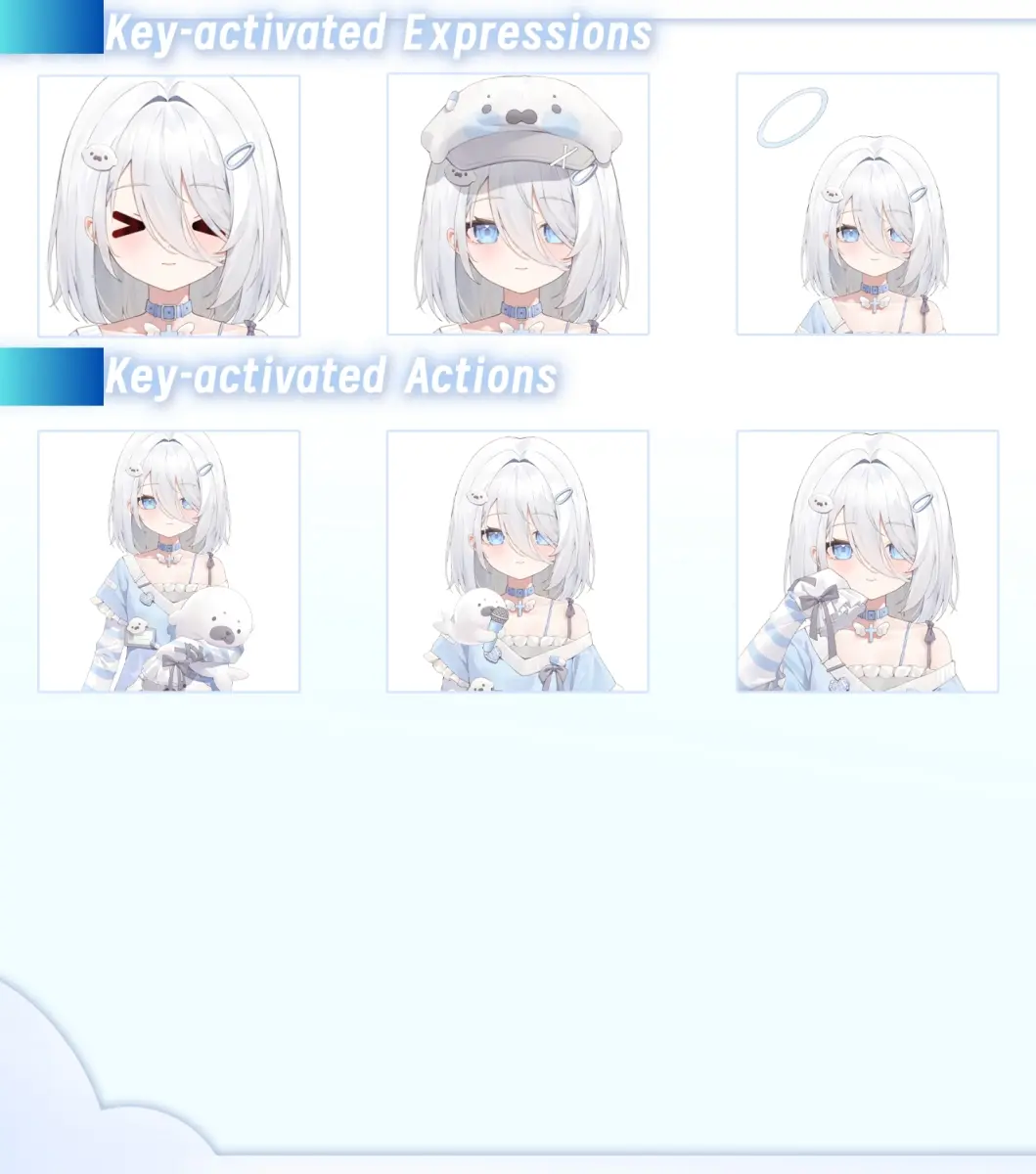 Premade Live2D VTuber Model Baby Seal Girl | VTube Studio Avatar with Expressions
