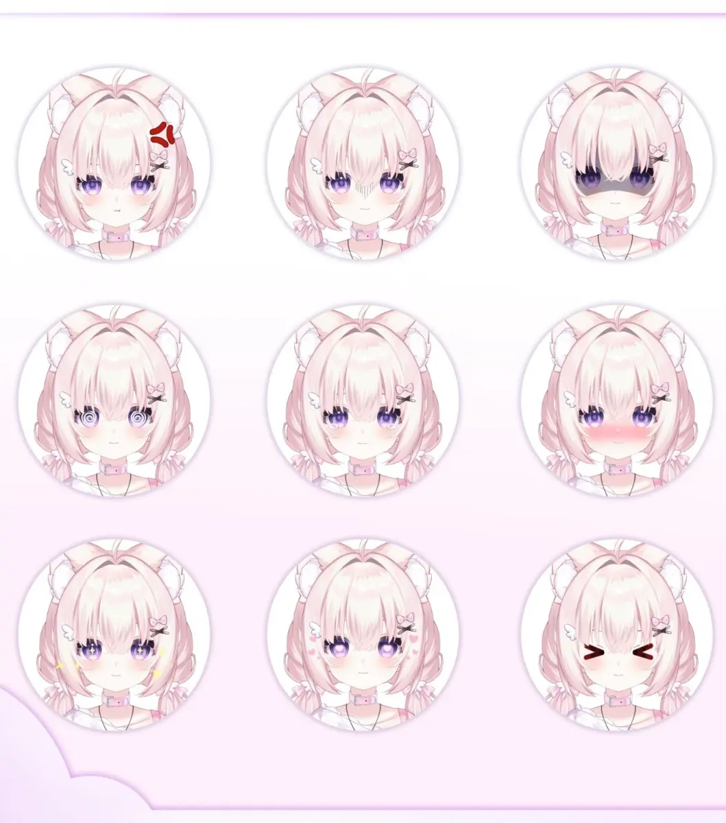 Premade Live2D VTuber Model Otaku Girl | VTube Studio Avatar with Expressions