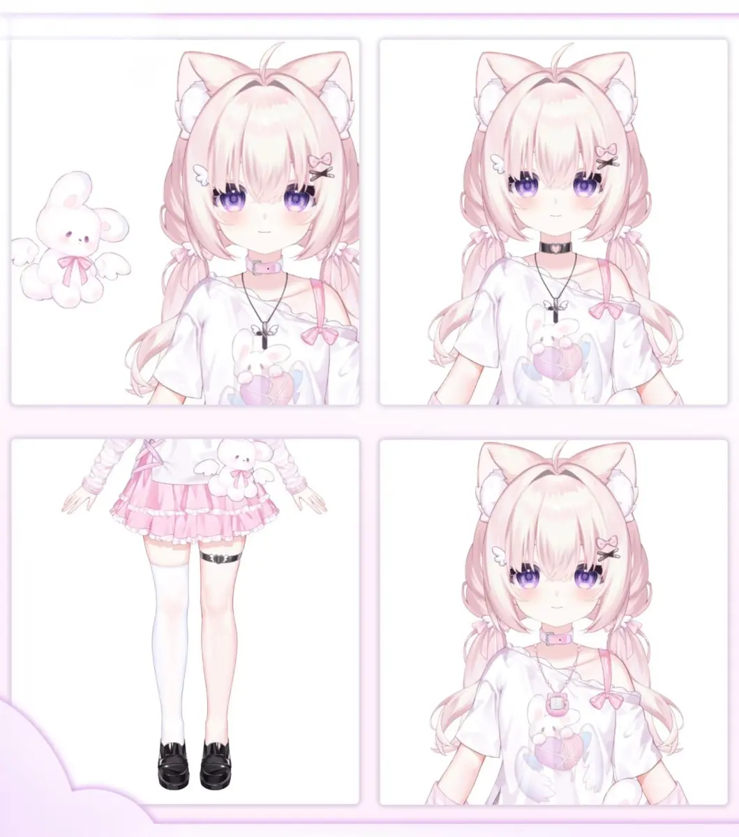 Premade Live2D VTuber Model Otaku Girl | VTube Studio Avatar with Expressions