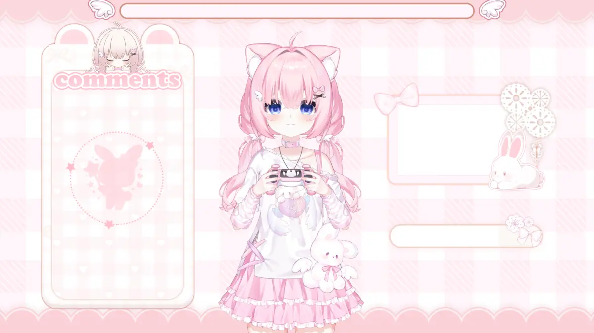 Premade Live2D VTuber Model Otaku Girl | VTube Studio Avatar with Expressions