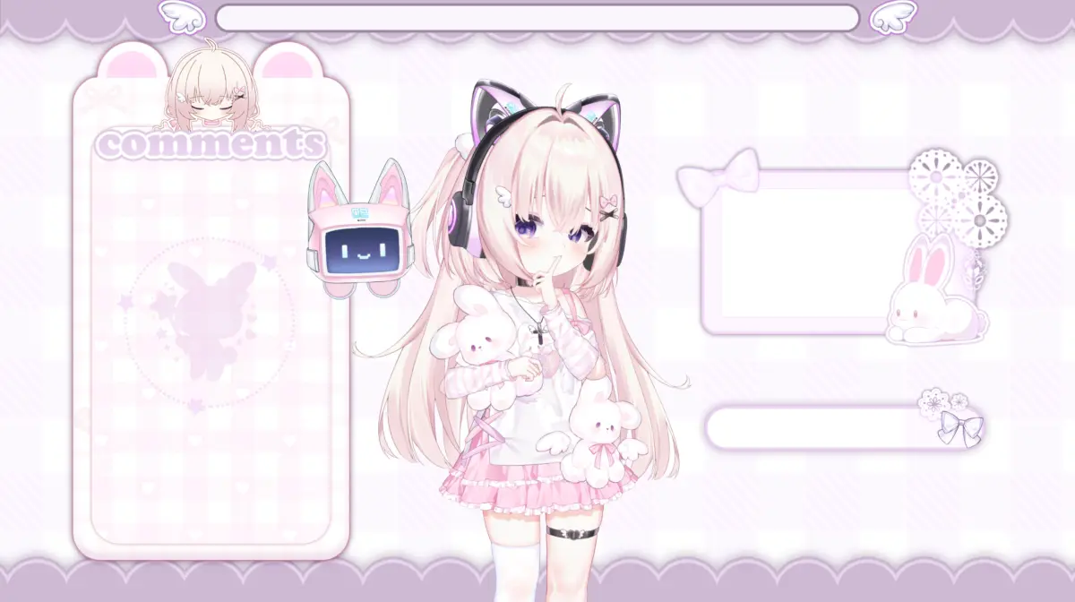 Premade Live2D VTuber Model Otaku Girl | VTube Studio Avatar with Expressions