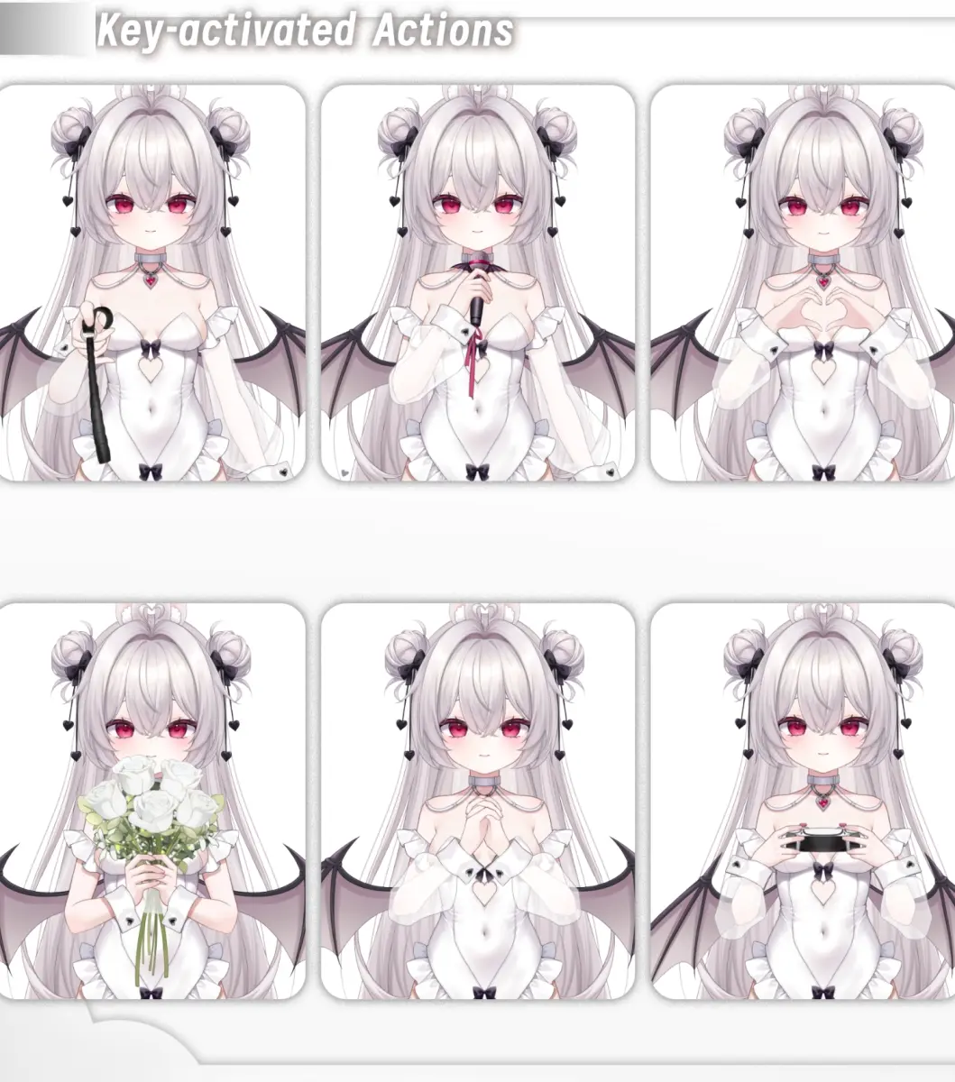 Devil Bunny VTuber Model Live2D Avatar | VTube Studio Character with Expression