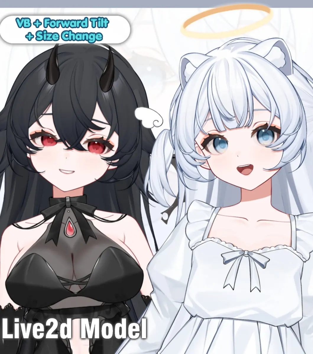 Live2D VTuber Model Angel Devil Avatar for VTube Studio Anime Character Customizable