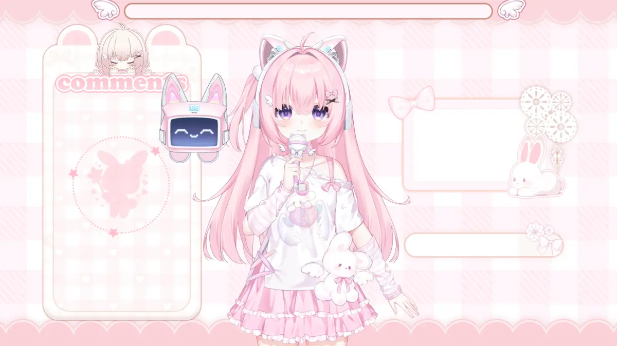Premade Live2D VTuber Model Otaku Girl | VTube Studio Avatar with Expressions