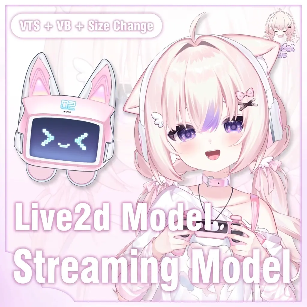 Premade Live2D VTuber Model Otaku Girl | VTube Studio Avatar with Expressions