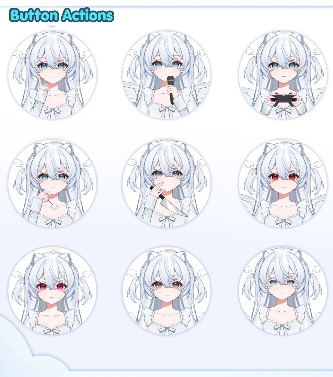 Live2D VTuber Model Angel Devil Avatar for VTube Studio Anime Character Customizable