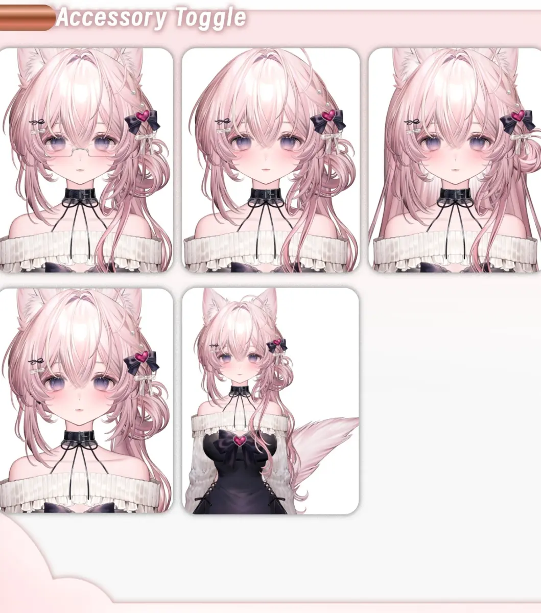 Live2D VTuber Model Premade + Streaming Overlay | Anime Fox Girl Avatar for VTube Studio