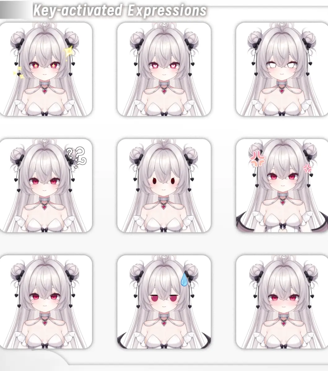 Devil Bunny VTuber Model Live2D Avatar | VTube Studio Character with Expression