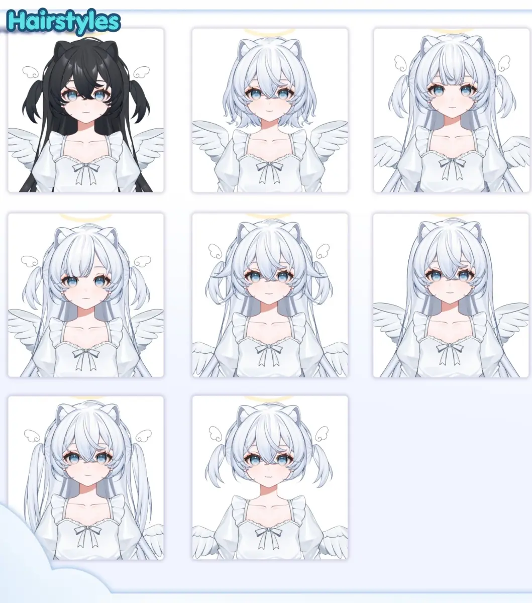 Live2D VTuber Model Angel Devil Avatar for VTube Studio Anime Character Customizable