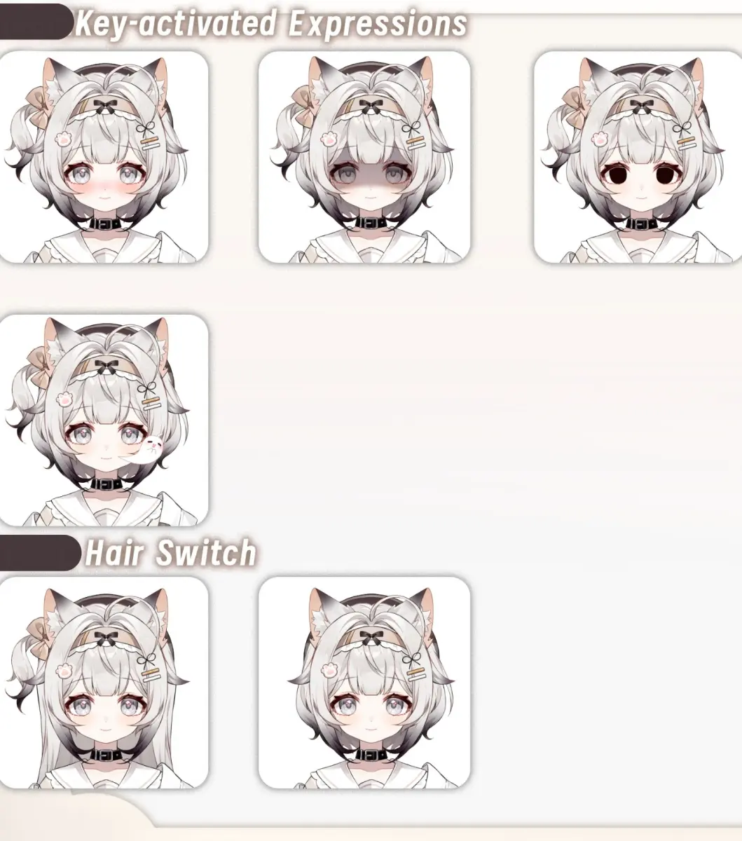 Custom Live2D VTuber Model | Siamese Cat JK Girl Avatar | VTube Studio Anime Avatar | Premade VTuber Model