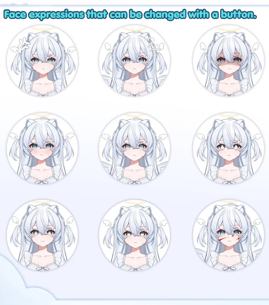 Live2D VTuber Model Angel Devil Avatar for VTube Studio Anime Character Customizable