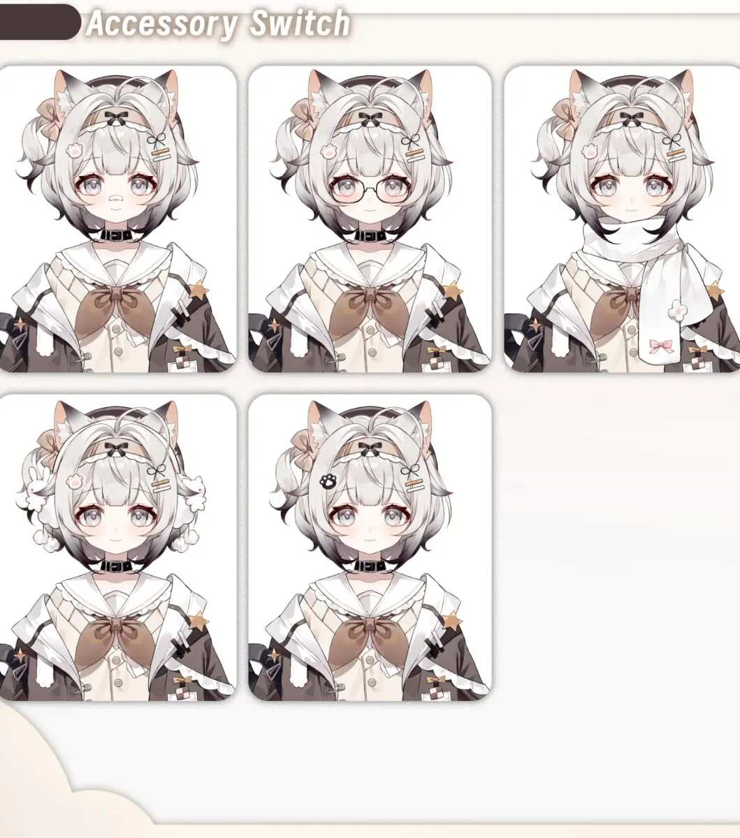 Custom Live2D VTuber Model | Siamese Cat JK Girl Avatar | VTube Studio Anime Avatar | Premade VTuber Model