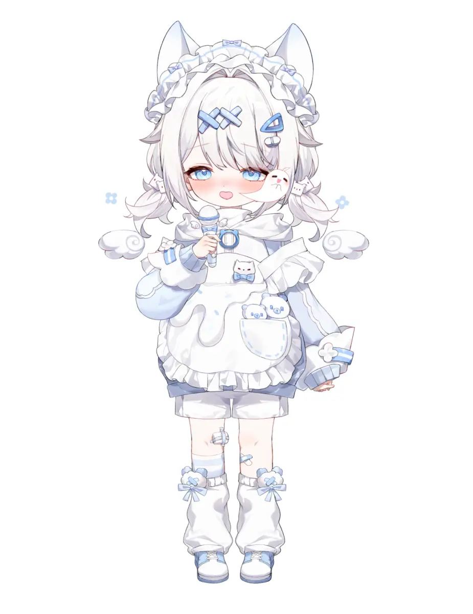 Cream Bear VTuber Model Live2D Avatar VTube Studio Anime Character with Expressions