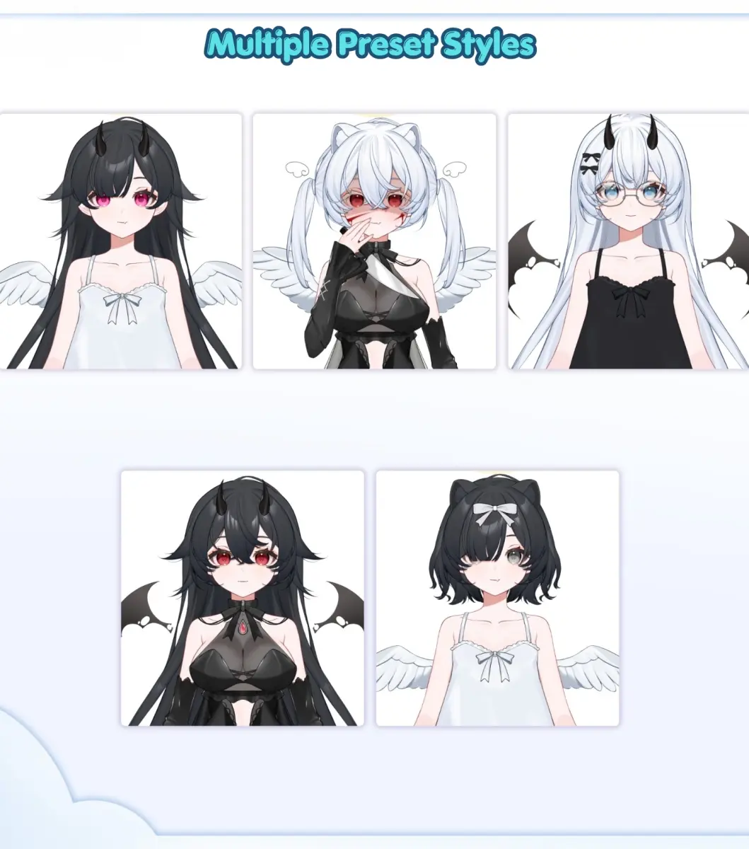 Live2D VTuber Model Angel Devil Avatar for VTube Studio Anime Character Customizable