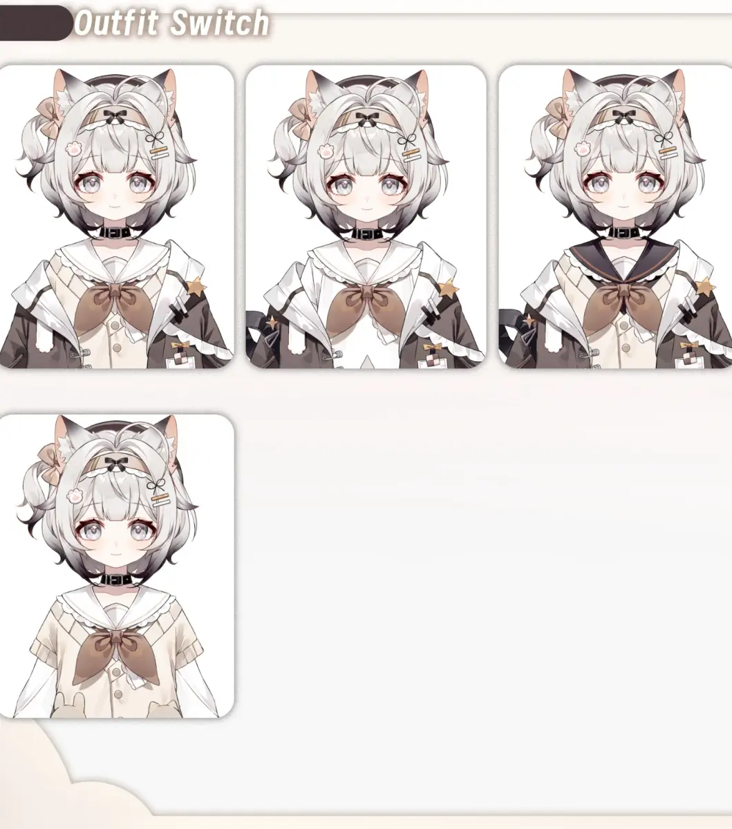 Custom Live2D VTuber Model | Siamese Cat JK Girl Avatar | VTube Studio Anime Avatar | Premade VTuber Model