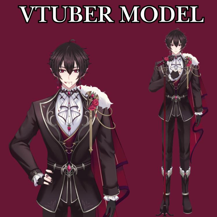 Male Vampire – Live2D VTuber Model | Fully Rigged Premade Avatar