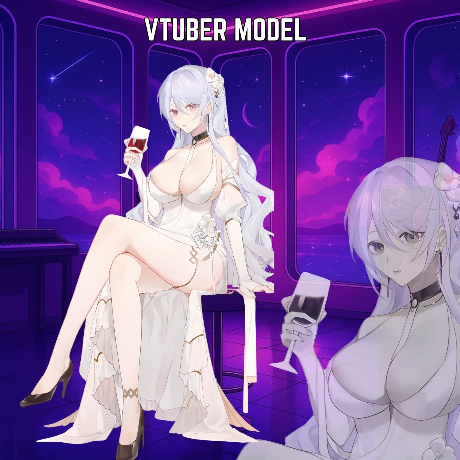 Celestia Noir – Live2D VTuber Model | Fully Rigged Premade Avatar