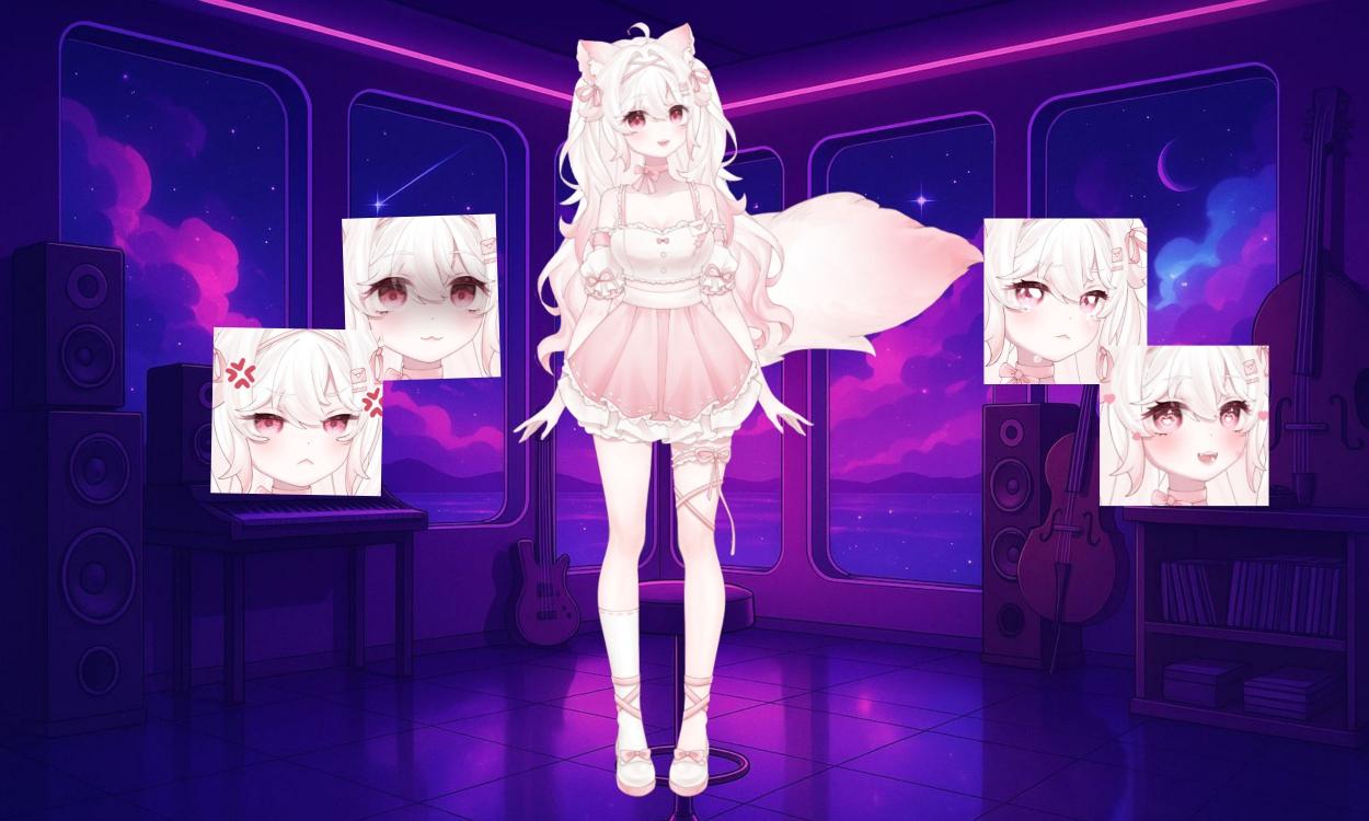 Twins Girls – Live2D VTuber Model | Premade Fully Rigged Avatar