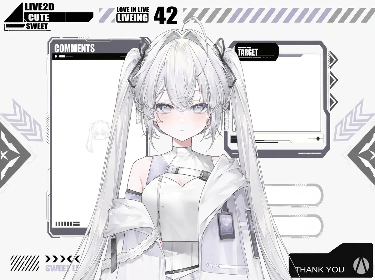Live2D VTuber Model | Cybernetic Girl Zero Avatar | VTube Studio Premade VTuber Model