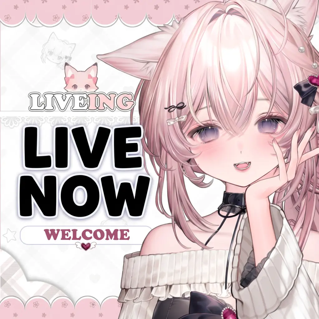 Live2D VTuber Model Premade + Streaming Overlay | Anime Fox Girl Avatar for VTube Studio